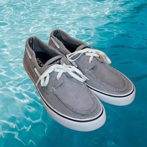 Sperry Top Sider men's 9 Grey Corduroy Boat Shoes